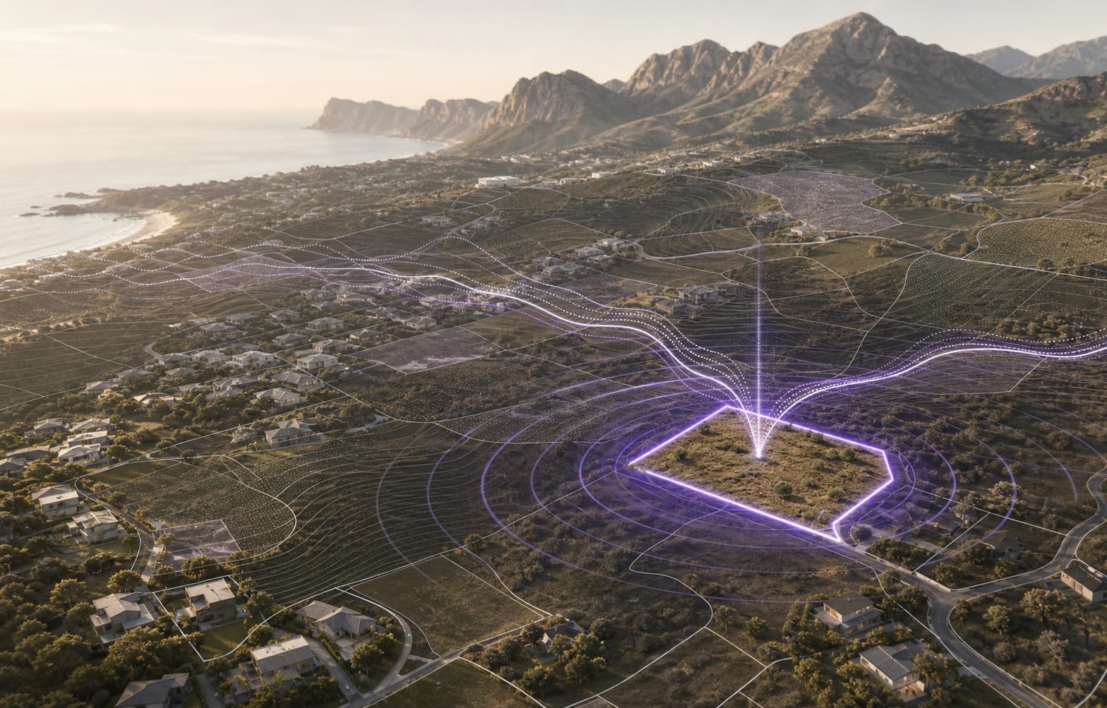 Illustration of a Western Cape residential landscape